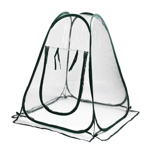 Agfabric 27 in. L x 27 in. W x 31 in. H Mini Pop Up Greenhouse Small Gardening Plant Pot Covers Protect Plants w/4 Nails (2-Pack)