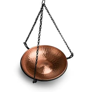 Monarch Pure Copper Hand Hammered Hanging Bird Bath