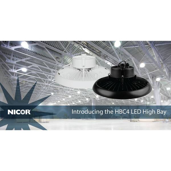 NICOR HBC4 14.2 in. 1000-Watt Equivalent Integrated LED White High Bay Light 5000K