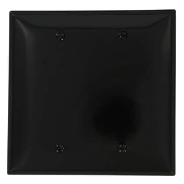 Leviton Black 2-Gang Blank Plate Wall Plate (1-Pack)