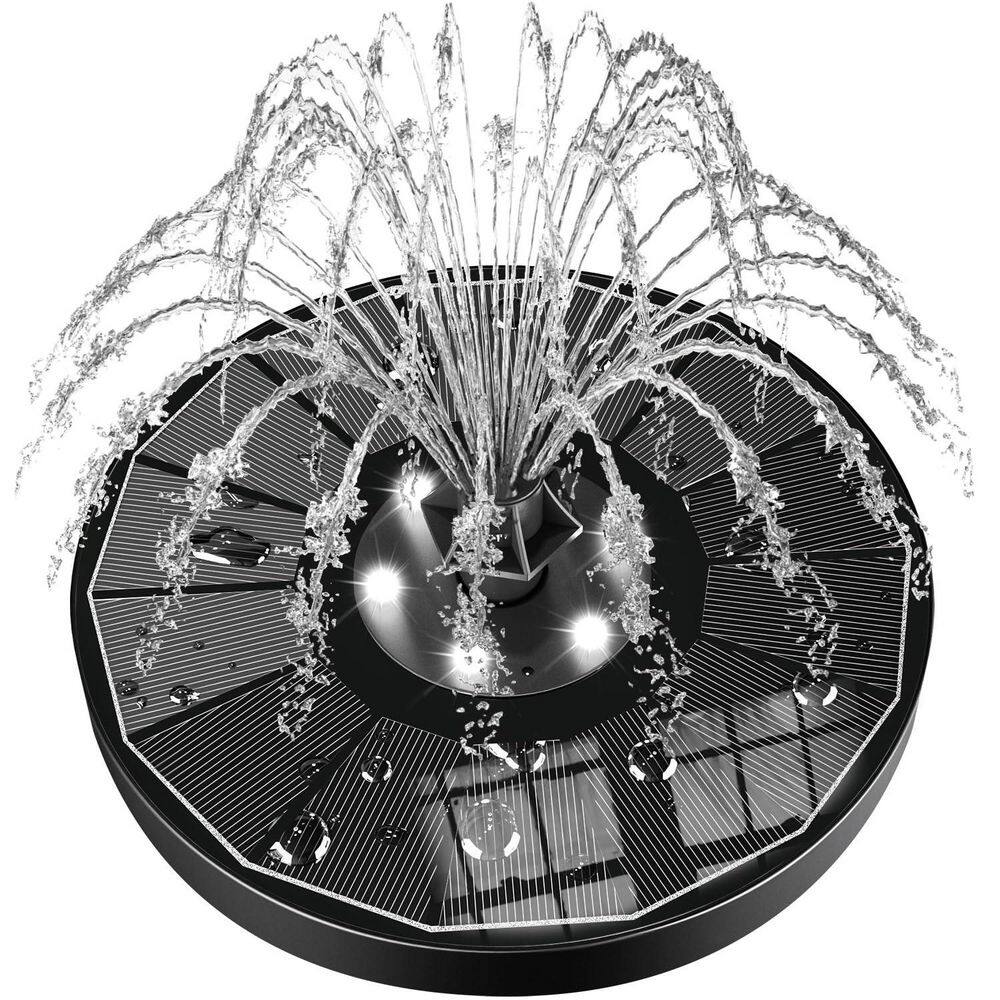 6.5 in. Solar Water Fountain with 7 Nozzle and 4 Fixer, 3.5W Solar Powered Fountains for Bird Bath, Pond, Outdoor, Black price history on PriceWatchPro