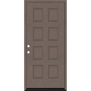 Regency 32 in. x 80 in. 8-Panel RHIS Ashwood Stain Mahogany Fiberglass Prehung Front Door
