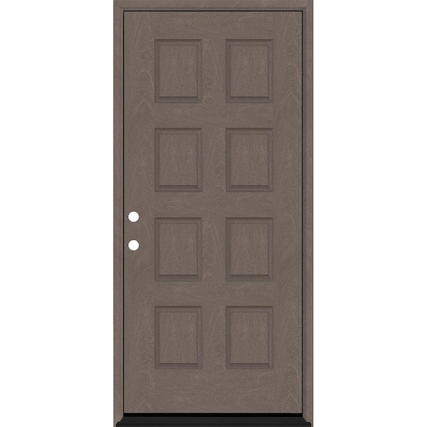 Steves & Sons Regency 32 in. x 80 in. 8-Panel RHIS Ashwood Stain Mahogany Fiberglass Prehung Front Door