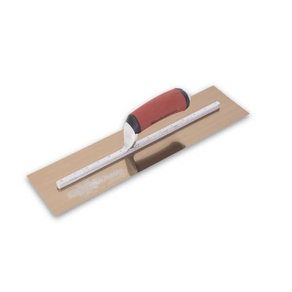 MARSHALLTOWN 16 in. x 4 in. Curved Durasoft Handle Golden Stainless Steel Finishing Trowel