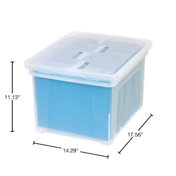 HingeLID Storage Container Box, Clear, 40-Qt.