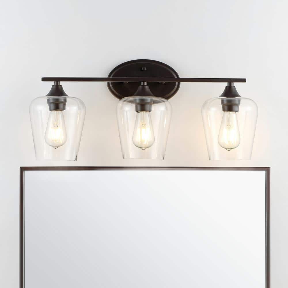 Jayne Rustic French Country 23" Oil-Rubbed Bronze 3-Light LED Vanity Light