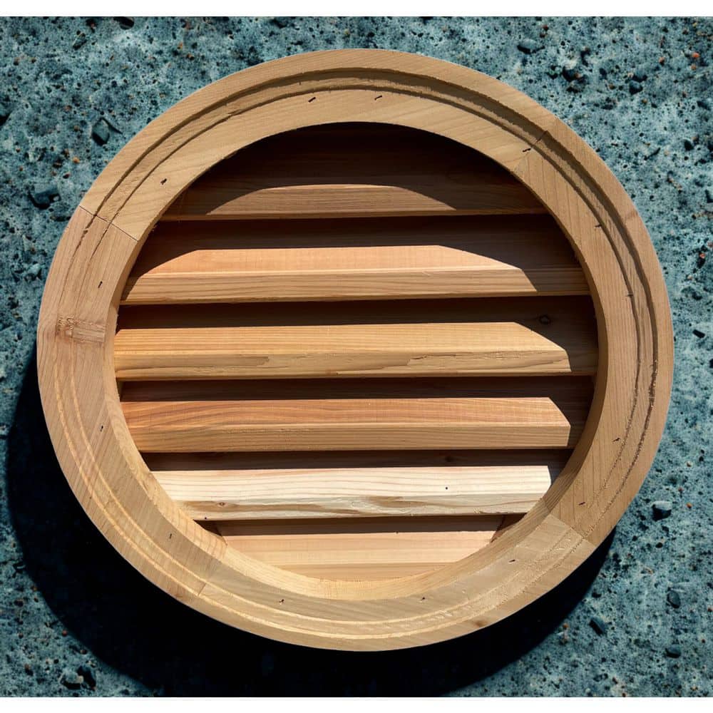 18 in. x 18 in. Round Wood Built-in Screen Gable Louver Vent W/ Brickmould trim price history on PriceWatchPro