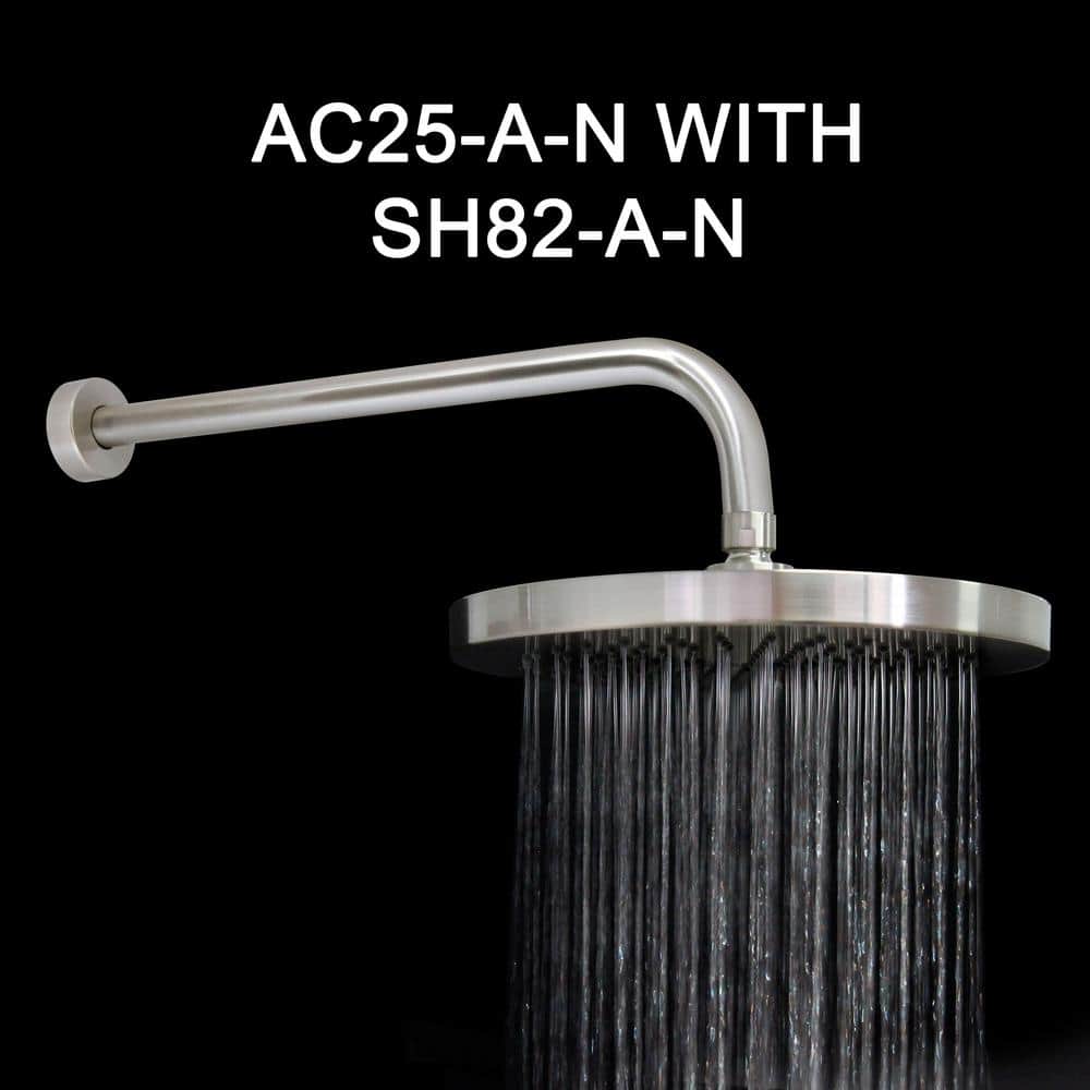 15" Polished Nickel Brass Rain Shower Arm with Flange