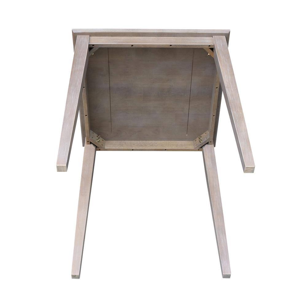 Washed Gray Taupe Solid Wood Counter Height Dining Set with 2 Stools