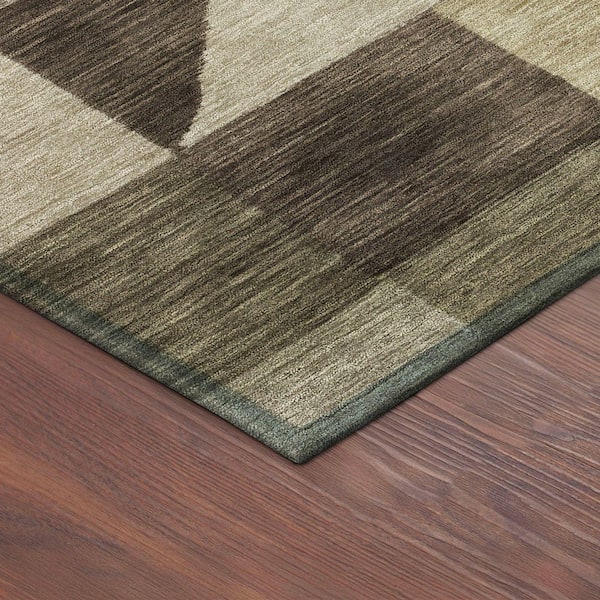 Chantille Machine Washable Indoor/Outdoor Abstract ACN2373 Brown 9 ft. x 12 ft. Area Rug