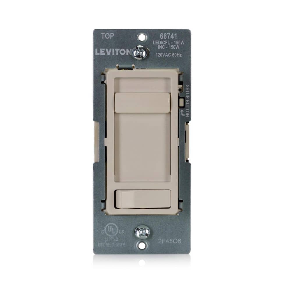 Leviton SureSlide Light Almond Dimmer Switch for LED and