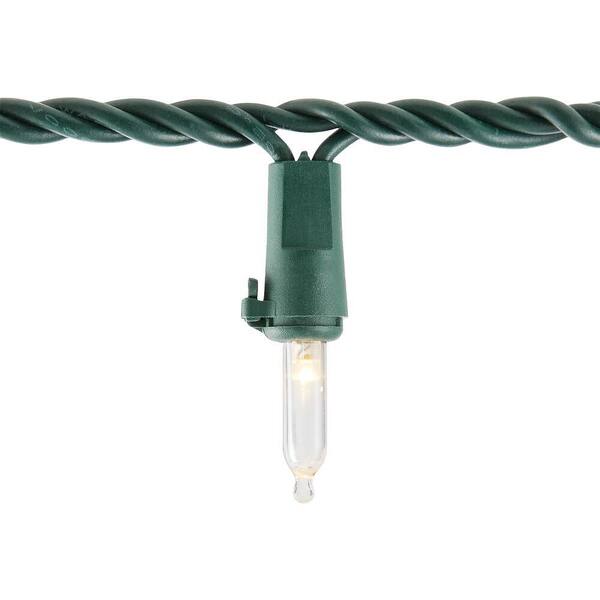 Home Accents Holiday 50 Clear White Mini Lights Green Wire Indoor/Outdoor 