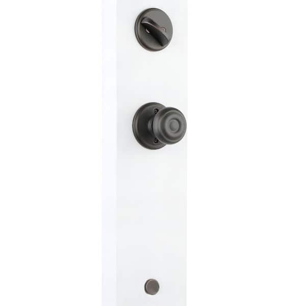 Addison Aged Bronze Single Cylinder Deadbolt with Georgian Knob Door Handleset