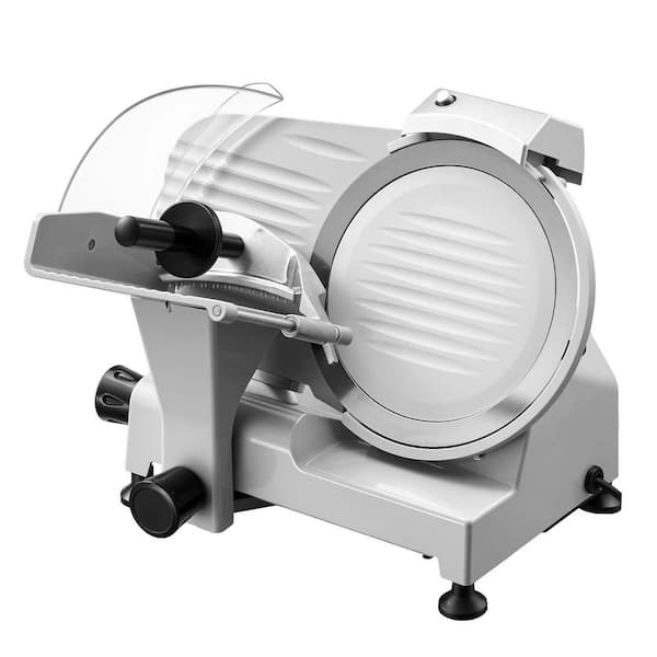 Commercial Electric Meat Slicer, 300W Cutter with Detachable 10 in. Carbon Steel Blade, Thickness from 0 to 0.47 in.