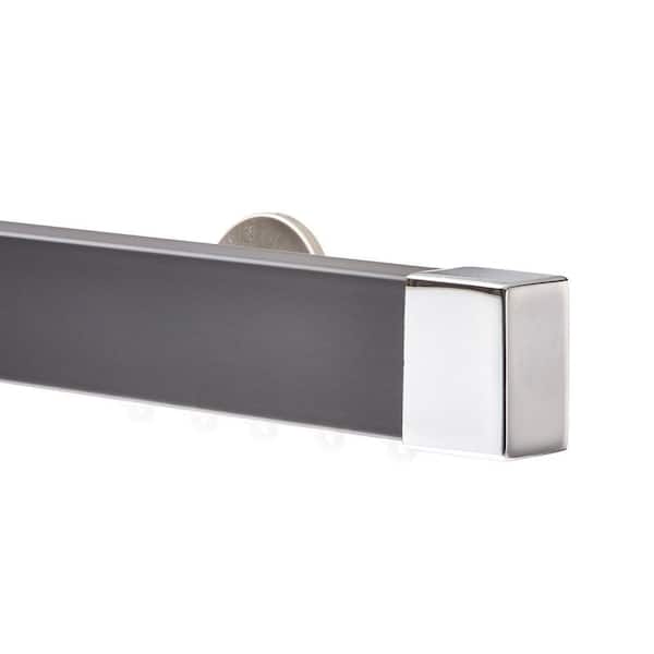 Kontur Evo Pro 96 in. Non-Adjustable 2 in. Single Traverse Curtain Rod Set in Dusk with Chrome Endcap Finial