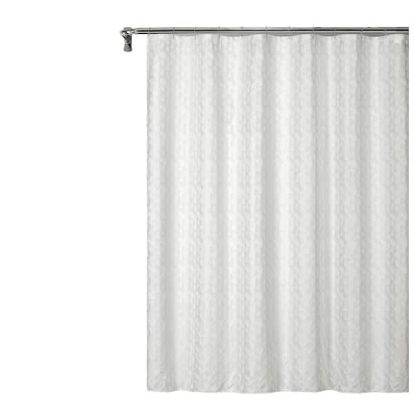 Solid Color Fabric Shower Curtain 70" x 72" inch Heat Embossed Textured 