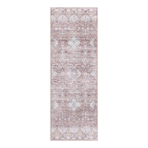 Gertmenian Tanis Beige 2 ft. x 6 ft. Crystal Print Polyester Digitally Printed Runner Rug