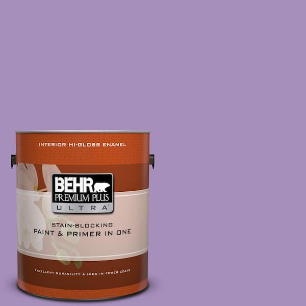 BEHR Premium Plus Ultra 1 gal. #650B-5 Garden Pansy Hi-Gloss Enamel Interior Paint and Primer in One