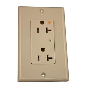 Decora Plus 20 Amp Industrial Grade Heavy Duty Isolated Ground Duplex Surge Outlet, Gray