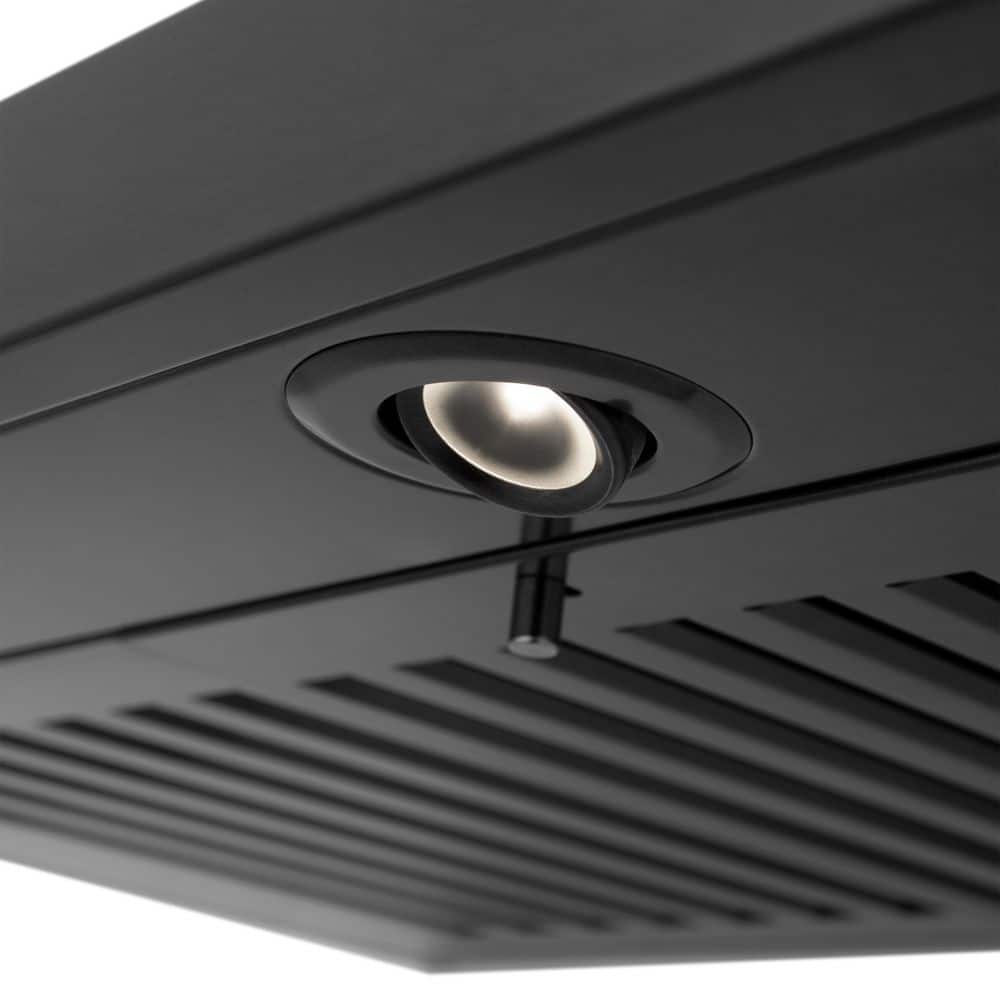 24'' Black Stainless Steel Convertible Wall Mount Range Hood