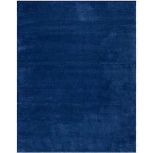 Milan Shag 9 ft. x 12 ft. Navy Solid Area Rug