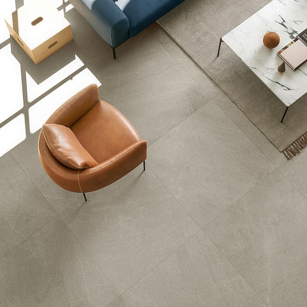 Lincoln 36" x 36" Matte Gray Porcelain Cement Look Tile