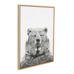 33 in. x 23 in. "Bear European" by Tai Prints Framed Canvas Wall Art