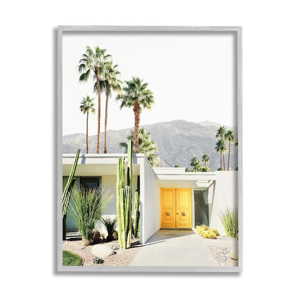 Stupell Industries Palm Springs House Photography by Sisi and Seb 1-Piece Gray Framed Architecture Giclee Art Print 30 in. x 24 in.