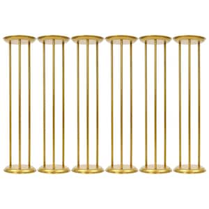 31.5 in. x 7.87 in. x 7.87 in. Outdoor Gold Metal Floor Flower Plant Stands Round Wedding Flower Display Stand (6-Pack)