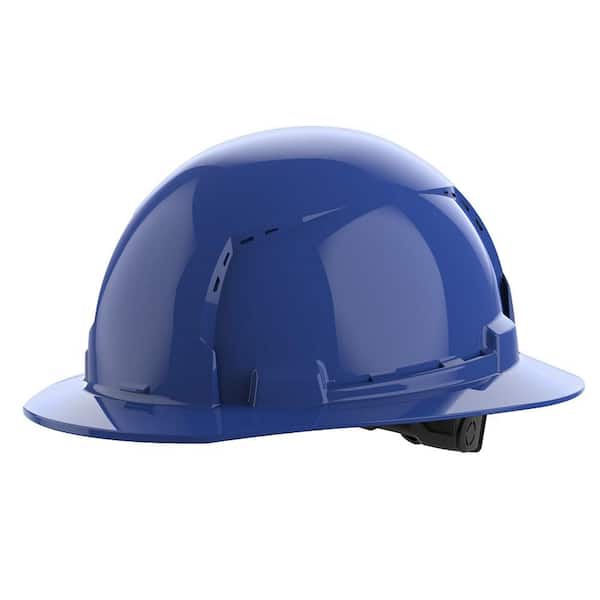 BOLT Blue Type 1 Class C Full Brim Vented Hard Hat with 6-Point Ratcheting Suspension