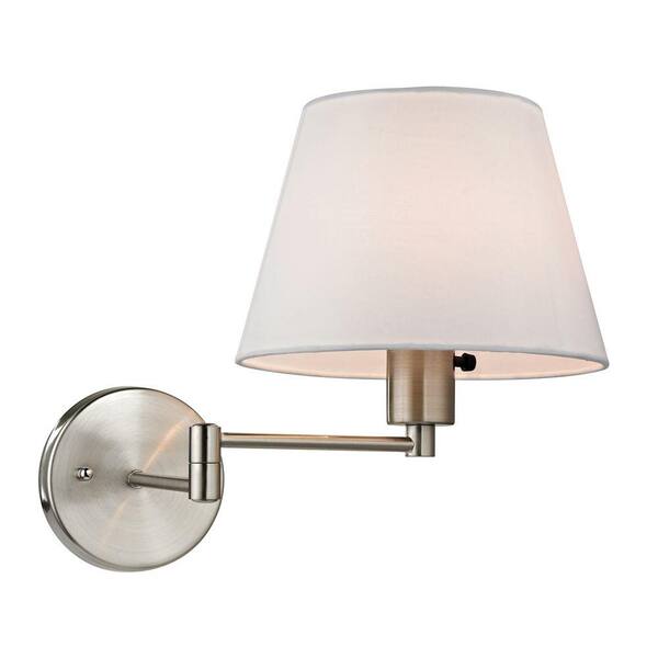 Titan Lighting Academy Collection 1-Light Brushed Nickel Swing Arm Sconce