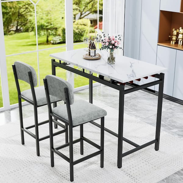 Pieces Metal Outdoor Dining Room Table Set with Upholstered
