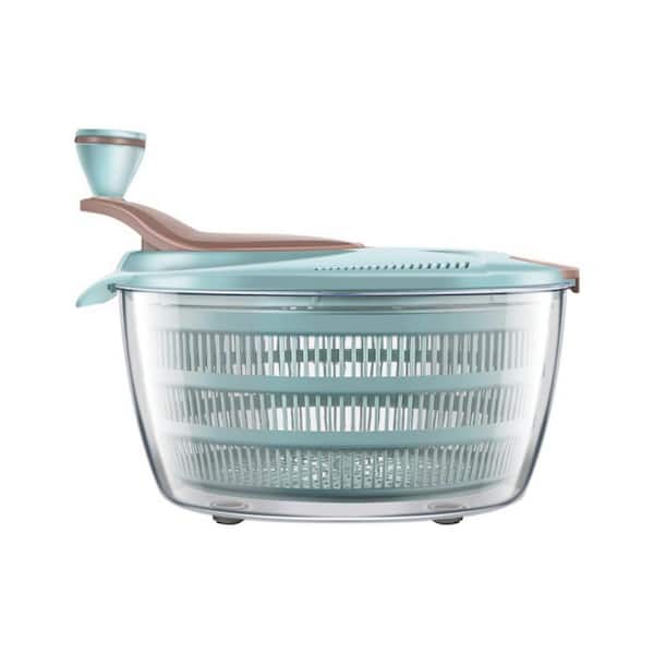 4.24 Quart Salad Spinner with Double Drainage Holes, Non-Slip Base, and Easy Spin Handle