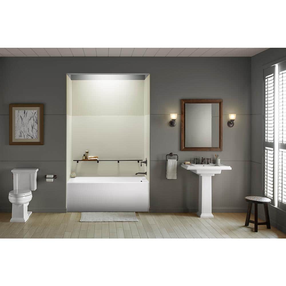 White Acrylic 60" x 30" Alcove Soaking Bathtub