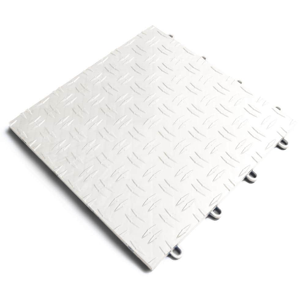 White Heavy Duty Interlocking Garage Floor Tiles