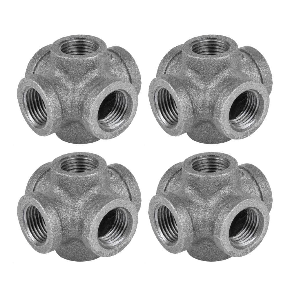 3/8 in. Black Malleable Iron FPT x FPT x FPT FPT x FPT x FPT 6-Way Cross Fitting (4-Pack) price history on PriceWatchPro