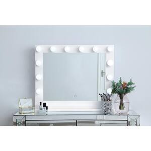 Timeless 25.19 in. W x 19.29 in. H Framed Rectangular LED Light Bathroom Vanity Mirror in White