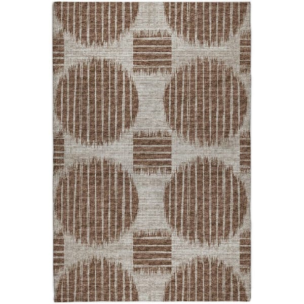 Dream Shag Premium Machine Washable Abstract ADS119 Brown 9 ft. x 12 ft. Area Rug
