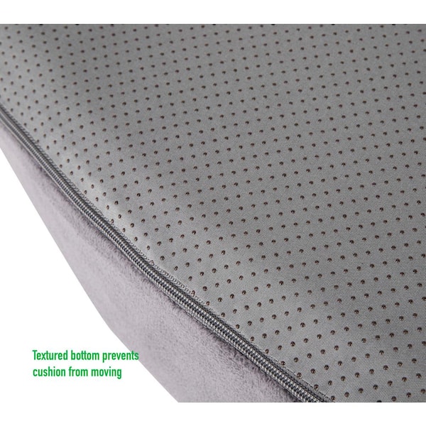 Mind Reader Harmony Collection Orthopedic Seat Cushion Removable Washable  Cover, Memory Foam, 4H x 15-1/2W x 18-1/4L, Gray