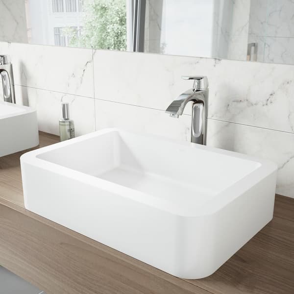 Linus Single Handle Single-Hole Bathroom Vessel Faucet in Chrome