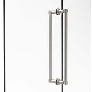 Contemporary 18 in. Back-to-Back Shower Door Pull in Satin Nickel