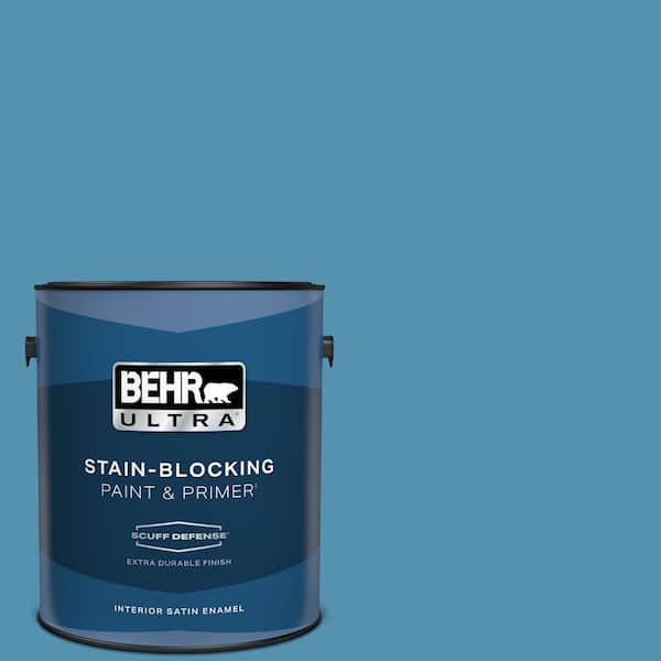 BEHR ULTRA 1 gal. #M490-5 Jet Ski Extra Durable Satin Enamel Interior Paint & Primer