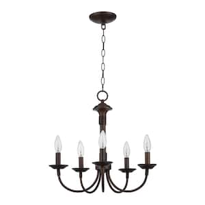 Candle 5-Light Oil Rubbed Bronze Candle Chandelier Light Fixture