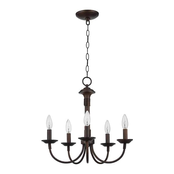 Bel Air Lighting Candle 5-Light Oil Rubbed Bronze Candle Chandelier ...