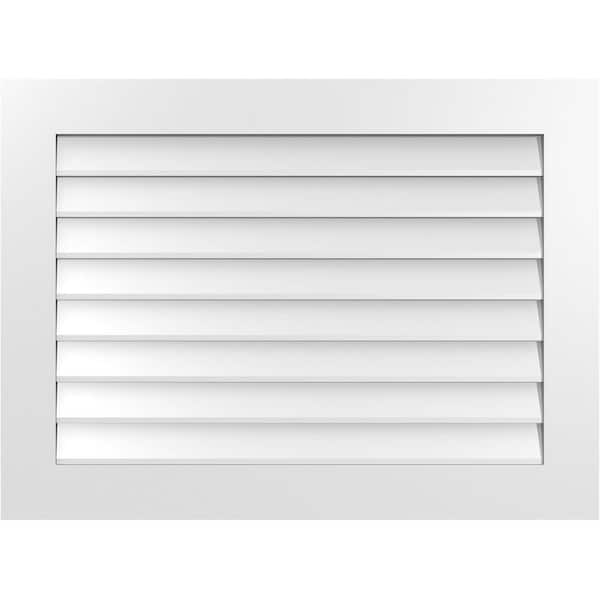 Ekena Millwork 38" x 28" Vertical Surface Mount PVC Gable Vent: Non-Functional with Standard Frame