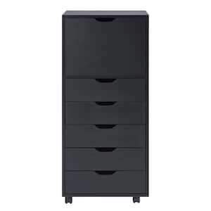 Black, 6-Drawer 41 in. H x 16 in. W x 19 in. D Wooden File Storage Cabinets for Home Vertical File Cabinet