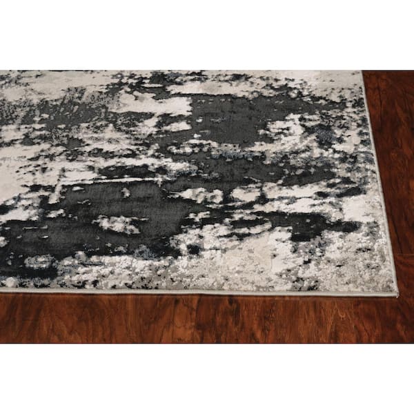 Clara Silver Charcoal 10 ft. x 13 ft. Ombre FarmHouse Area Rug