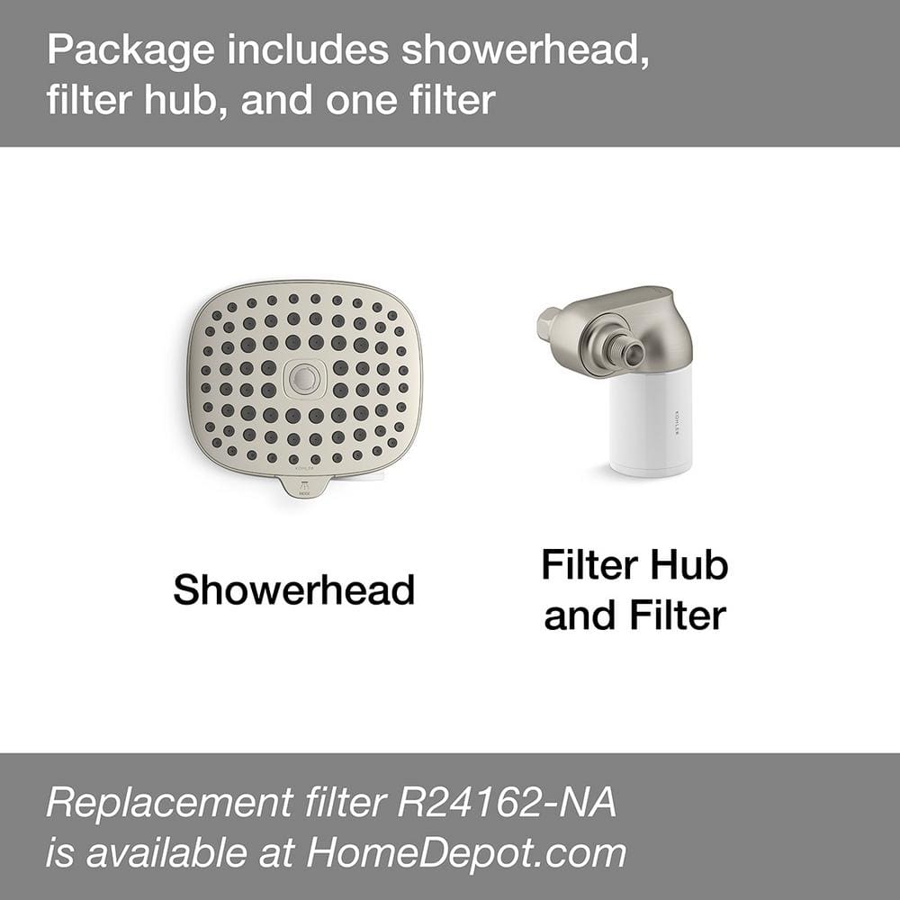 Brushed Nickel Multifunction Shower Head with Filter System