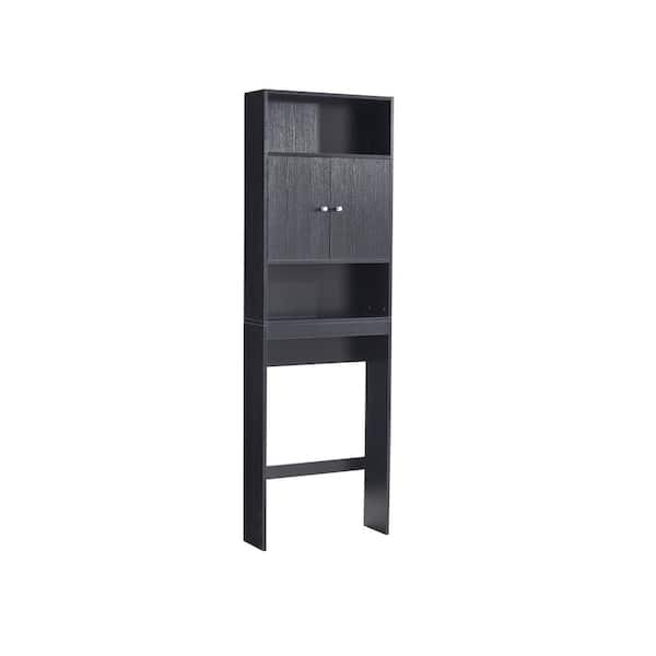 taholi 7.9 in. W x 77 in. H x 25 in. D Black Over-the-Toilet Storage