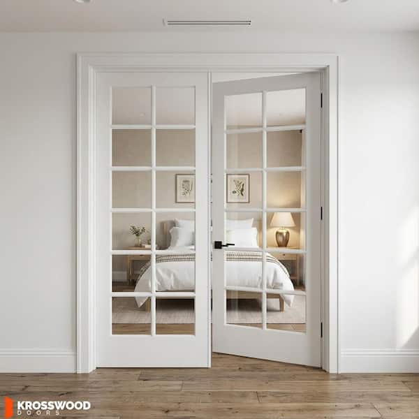 Krosswood Doors 64 in. x 96 in. Craftsman Shaker 12-Lite Right